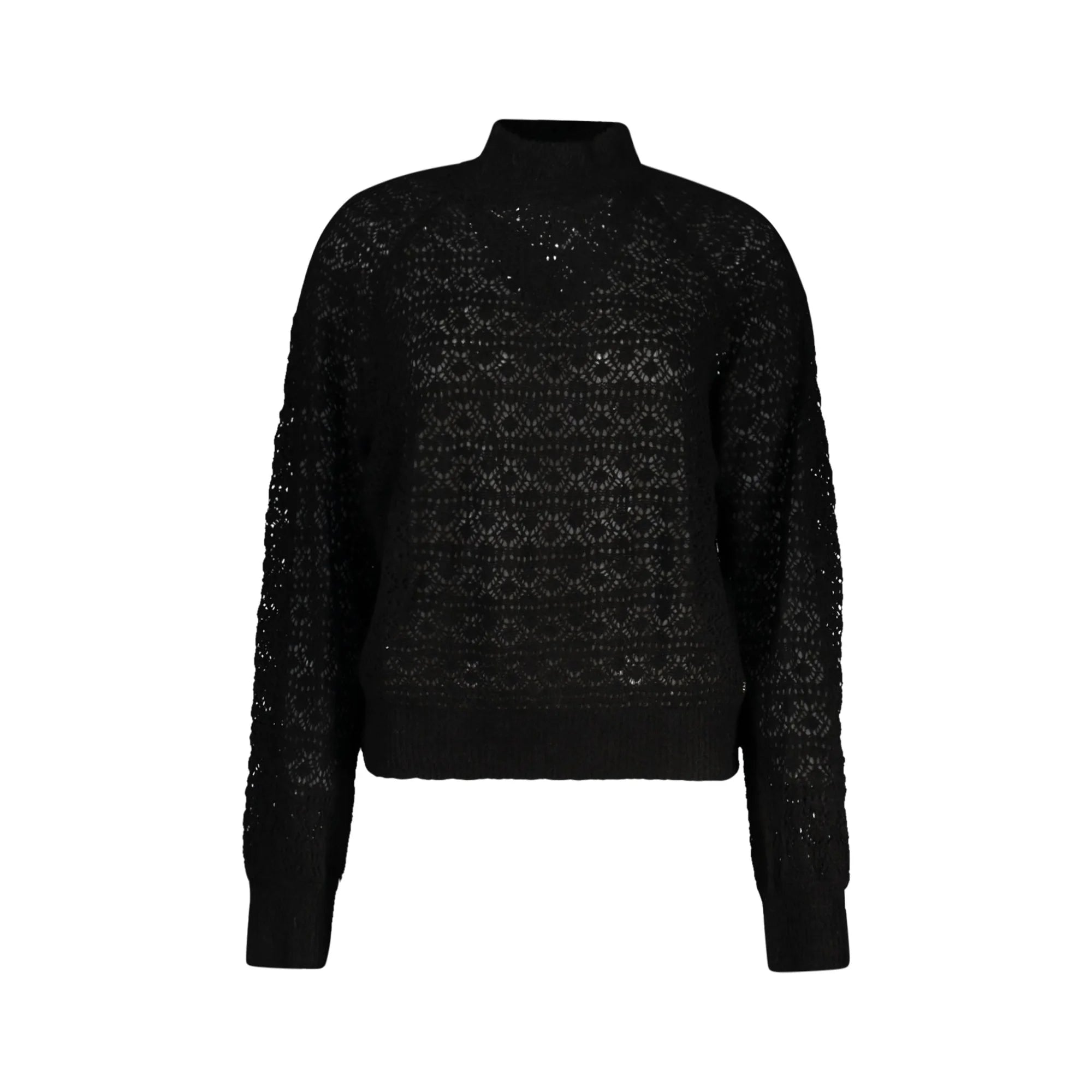 Guess Jeans Maglia Donna Nera Collo a Lupetto Logo Maglie Nero - foto prodotto